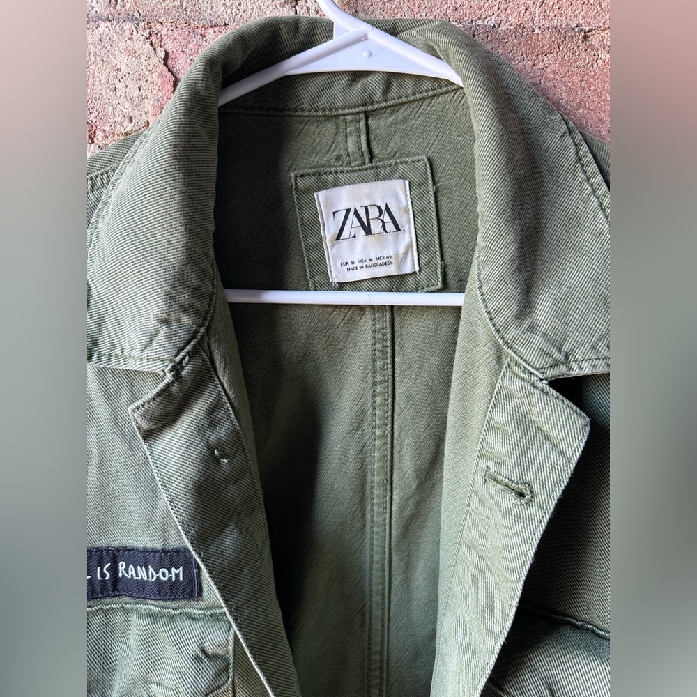 Zara Green Military Field Jacket - Picture 4 of 6